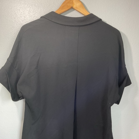 Lafayette 148 New York Stand-collar v_neck A-line Dress In Black size Small D18 - Picture 5 of 11